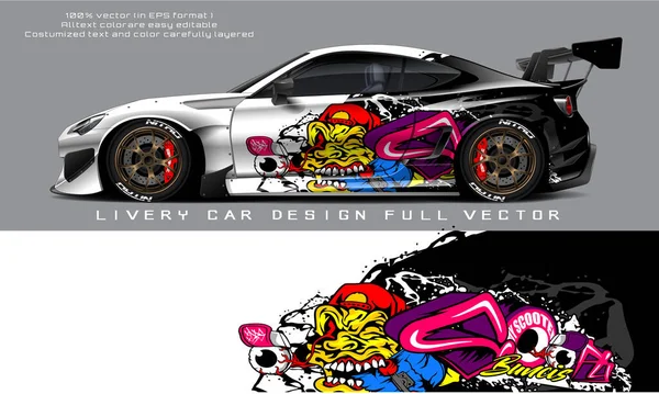 Car Livery Graphic Vector Abstract Grunge Background Design Vehicle Vinyl — Archivo Imágenes Vectoriales