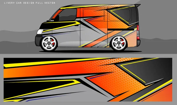 Carro Livery Vector Gráfico Design Fundo Grunge Abstrato Para Envoltório — Vetor de Stock