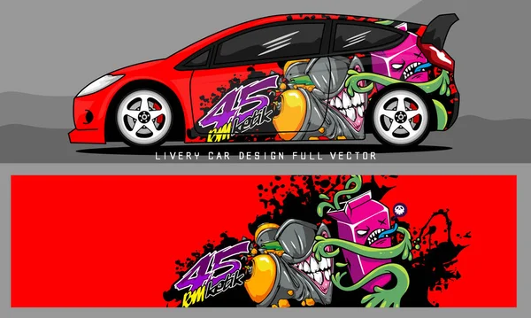 Carro Livery Vector Gráfico Design Fundo Grunge Abstrato Para Envoltório — Vetor de Stock