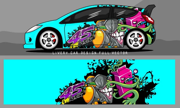 Car Livery Graphic Vector Abstract Grunge Background Design Vehicle Vinyl — Archivo Imágenes Vectoriales