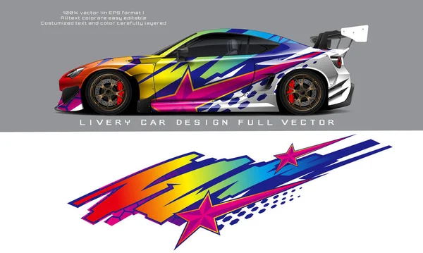 Car Livery Graphic Vector Abstract Grunge Background Design Vehicle Vinyl — Vector de stock