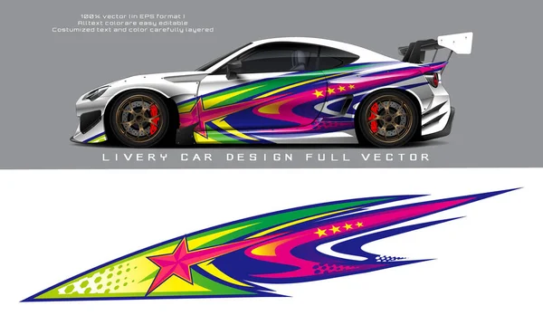 Car Livery Graphic Vector Abstract Grunge Background Design Vehicle Vinyl — Image vectorielle