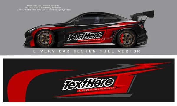 Car Decal Design Vector Graphic Abstract Stripe Racing Background Kit — 图库矢量图片