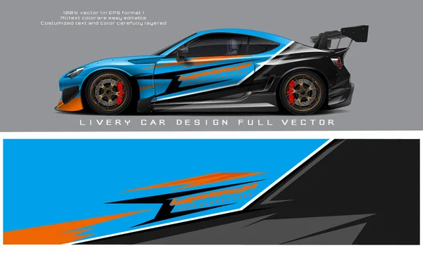 Car Decal Design Vector Graphic Abstract Stripe Racing Background Kit — Vector de stock