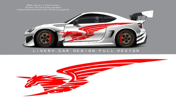 Car Decal Design Vector Graphic Abstract Stripe Racing Background Kit — ストックベクタ