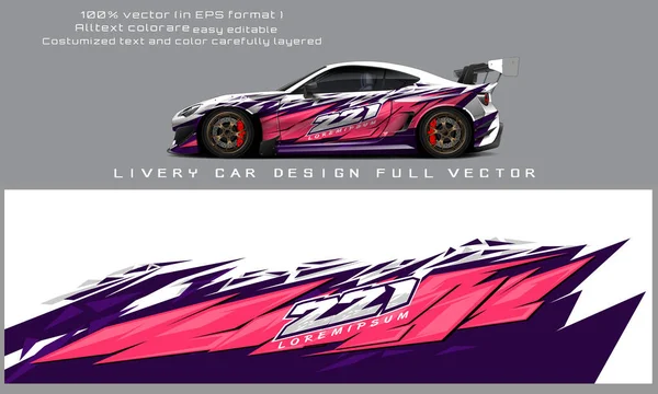 Car Decal Design Vector Graphic Abstract Stripe Racing Background Kit — Archivo Imágenes Vectoriales
