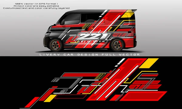 Car Decal Design Vector Graphic Abstract Stripe Racing Background Kit — Image vectorielle