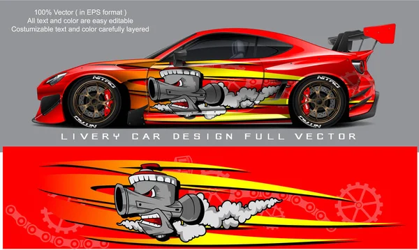 Car Livery Graphic Vector Abstract Grunge Background Design Vehicle Vinyl — Stock vektor