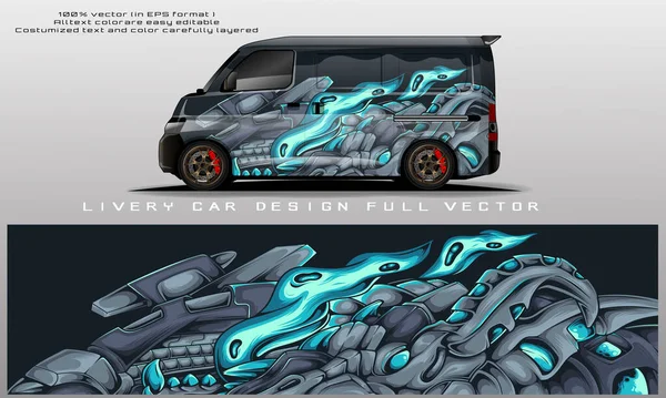 Car Livery Graphic Vector Abstract Grunge Background Design Vehicle Vinyl — Stock vektor