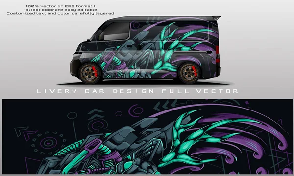 Car Livery Graphic Vector Abstract Grunge Background Design Vehicle Vinyl — Stock vektor