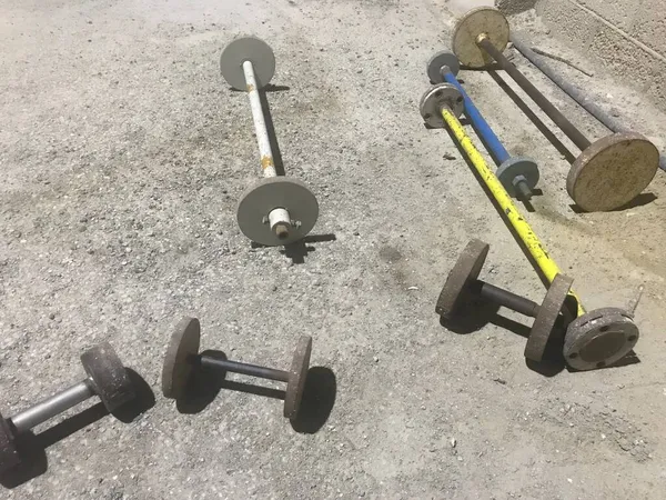 Dumb Bells Fabricated Spare Parts Mechanical Work Shop — Photo