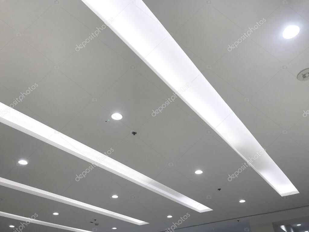 Emulsion painted Gypsum board suspended false ceiling interiors for an shopping mall