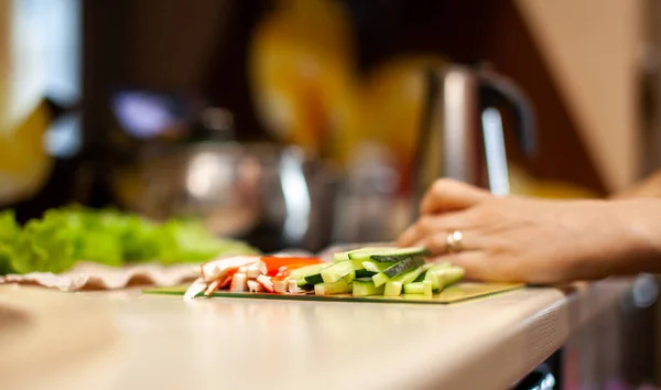 Making Sushi Rolls Home Sushi Seafood Salad White Rice Food Imagem De Stock