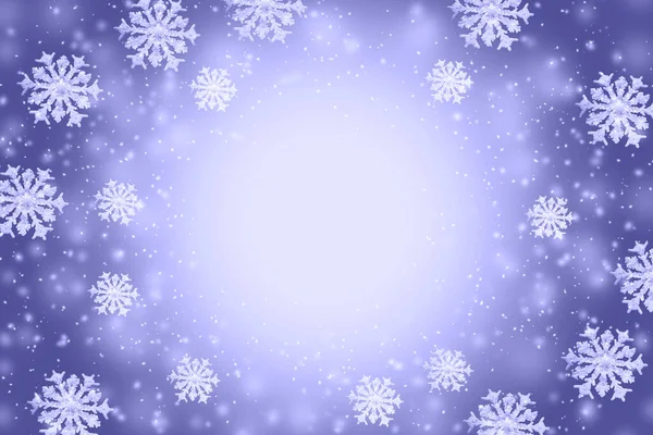 Abstract Winter Background Snowflakes Arranged Circle Copy Space Center Holiday — Stockfoto