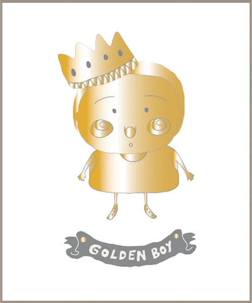Golden boy kártya — Stock Vector