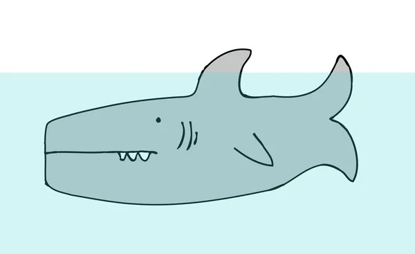 Tubarão Vector Ilustração — Vetor de Stock