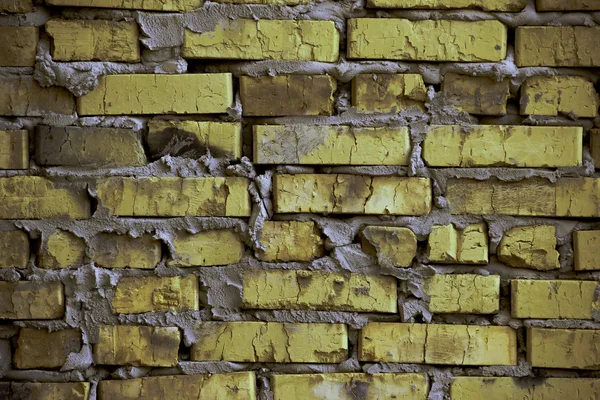 仿古黄色绿色砖墙背景 — 图库照片