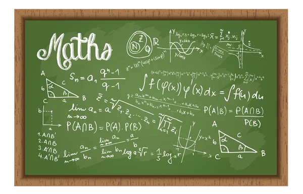 Schultafel mit Mathe-Formeln — Stockvektor