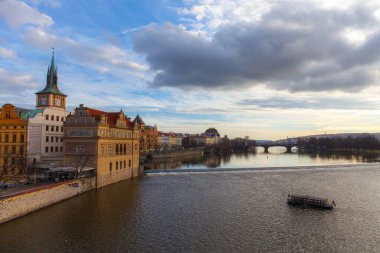 Prag eski kenti kış kaleleri Avrupa sokakları eski Avrupa