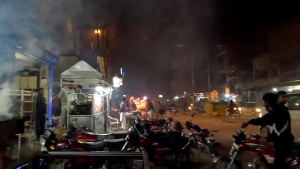 Rua Vista Tikka Kabab Loja Clipe Vídeo Curto — Vídeo de Stock