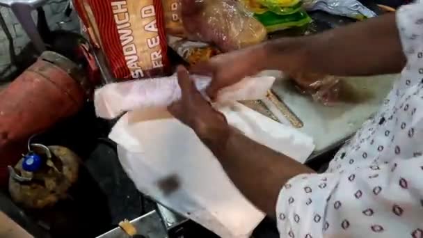 Embalaje Zinger Shawarma Clip Vídeo Corto — Vídeos de Stock