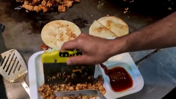Piatto Pollo Tritato Shawarma Pane Breve Video Clip — Video Stock