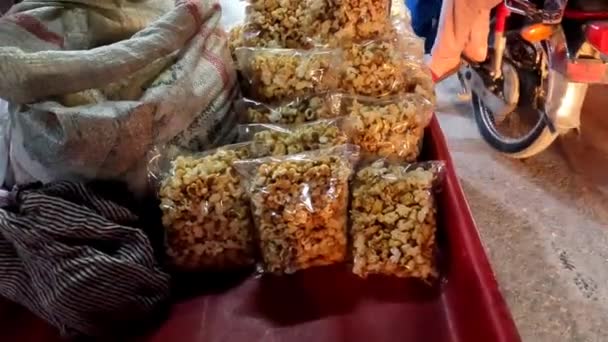 Fare Popcorn Con Macchina Pakistan Bancarella Clip Alta Risoluzione — Video Stock