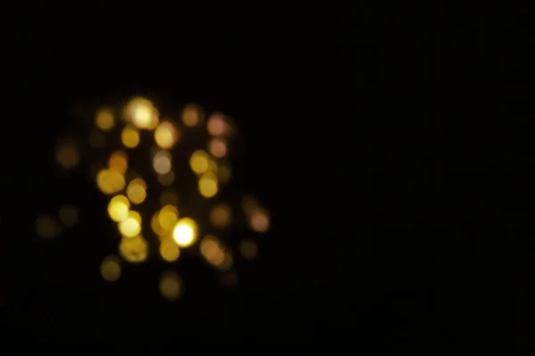 Bokeh Fundo Preto Fogos Artifício Ano Novo Espaço Cópia Fundo — Fotografia de Stock