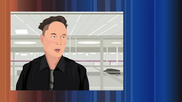 Grudnia 2021 Roku Oglądaj Tesla Ceo Elon Musk Wywiadzie Wsj — Wektor stockowy