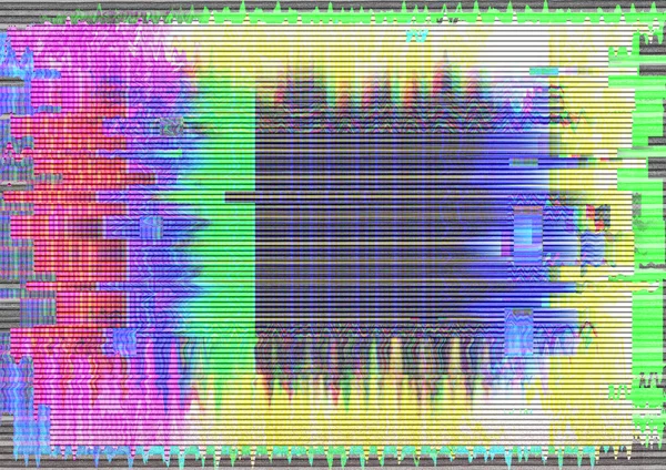 Computer Glitch Effekt Umgekehrte Farben Multicolor Abstrakte Panne Hintergrund — Stockfoto