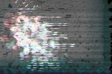 Soyut dijital piksel sesi, arıza, hata, hasar. Bilgisayar arıza efekti ters çevrilmiş renkler