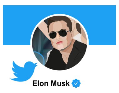 11 Nisan 2022 Bu resim Twitter logosunu ve Elon Musk 'un Twitter profil fotoğrafını gösteriyor.