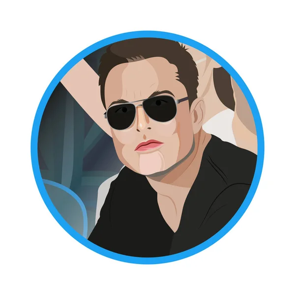 Kwietnia 2022 Ilustracja Zdjęcia Profilowego Elona Muska Twitterze — Wektor stockowy