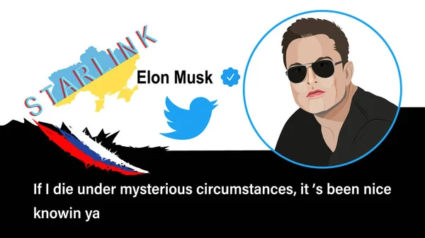 May 2022 Elon Musk Posted New Tweet Death Mysterious Circumstances — Stockvektor