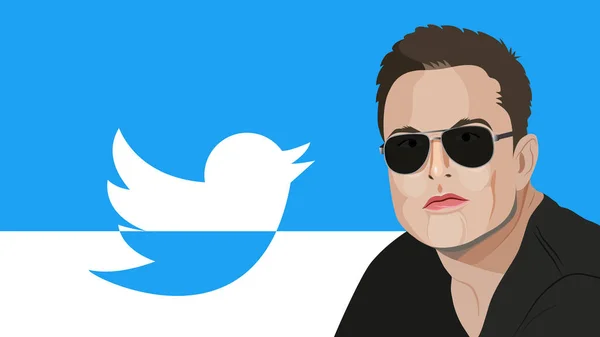 Maja 2022 Elon Musk Ogłosił Oficjalnej Stronie Twittera Wstrzymuje Zakup — Wektor stockowy