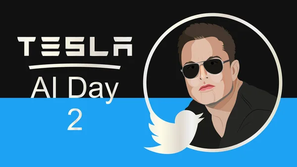 Maj 2022 Annoncerede Elon Musk Datoen Den Berømte Tesla Day – Stock-vektor