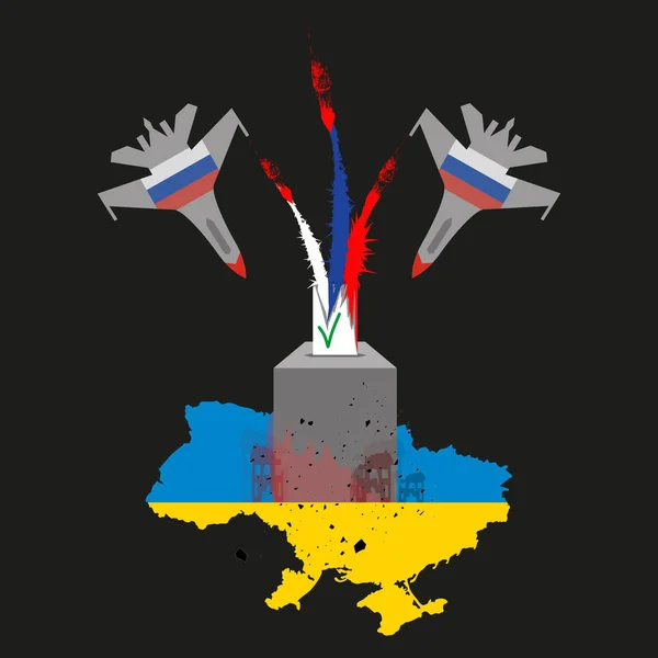 Ukrajna Megszállt Területeinek Oroszországhoz Való Csatlakozásáról Szóló Hamis Népszavazás Megtartására — Stock Fotó