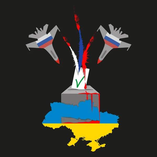 Поддельный Референдум Россия Манипулирует Выборами Военный Конфликт Между Украиной Россией — стоковый вектор