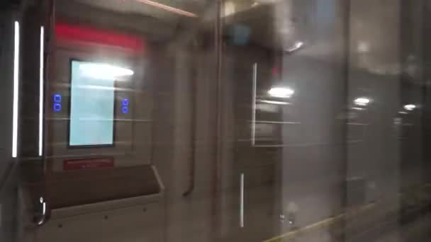 Moskwa Rosja Grudzień 2021 Moskwa Metro Nowoczesne Bezpieczne Pociągi Wygodne — Wideo stockowe