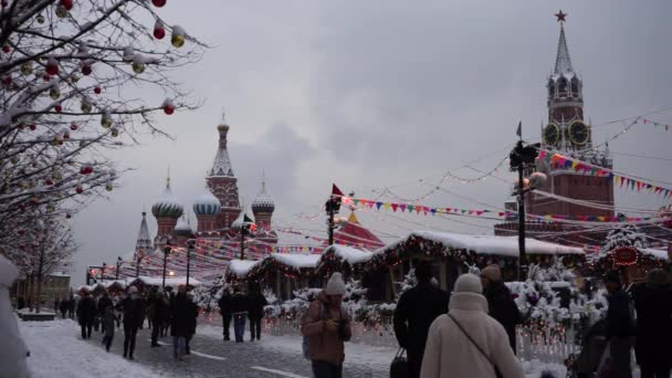 Moskva Rusko Prosinec 2021 Nový Rok Rudém Náměstí Moskvě Oslava — Stock video