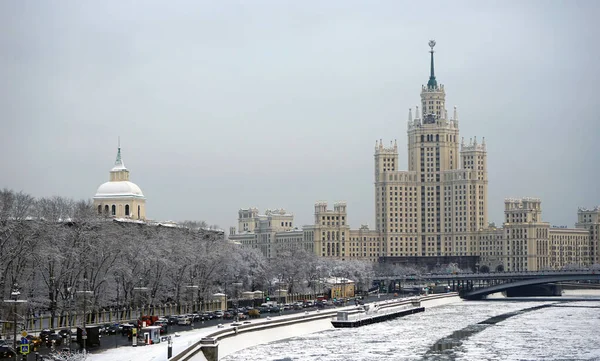 Mosca Russia Dicembre 2021 Paesaggio Urbano Invernale Mosca Gli Edifici — Foto Stock