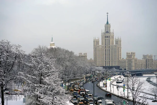 Москва Россия Декабрь 2021 Года Зимний Город Москве Здания Исторического — стоковое фото