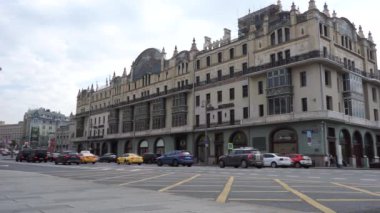 Moskova Rusya - Eylül 2021: Lüks otel Metropol. Moskova 'da turistik yerler.