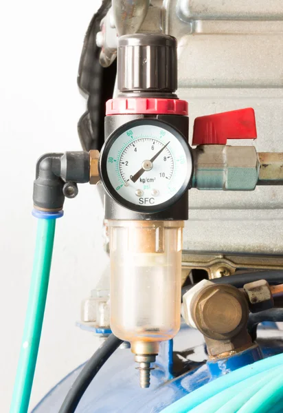 Pressure gauge and air filter regulator — Stock Photo, Image