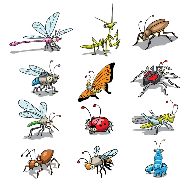 Αστεία έντομα — Διανυσματικό Αρχείο