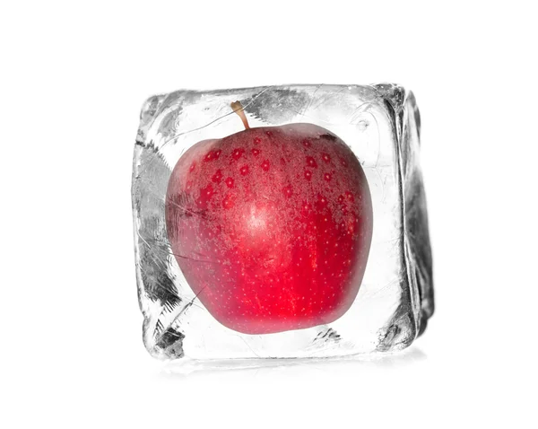 Apples in ice cubes — Stock Photo, Image