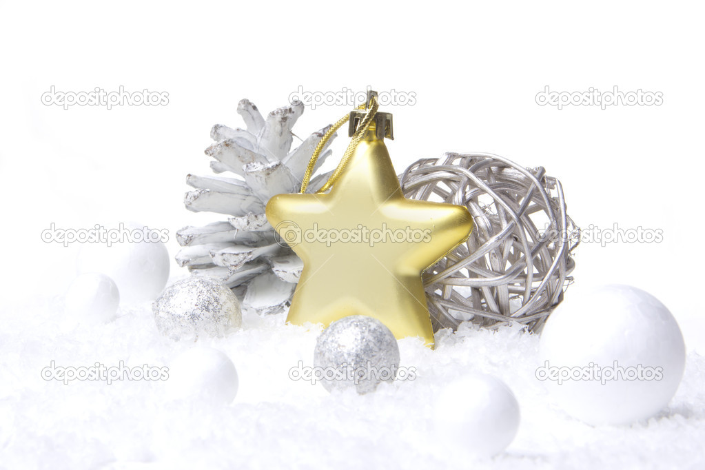 Christmas decoration gold and silver