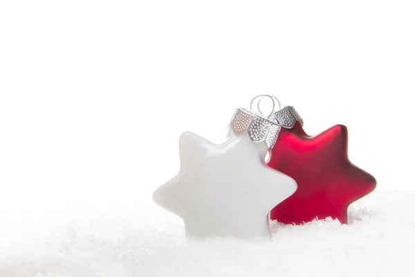 Ornamento de Natal vermelho e branco — Fotografia de Stock