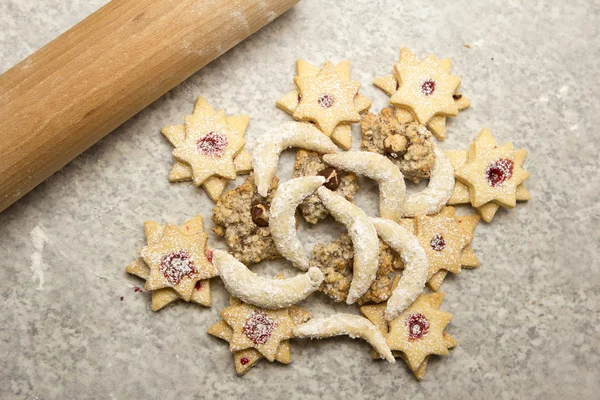 Pasteles de Navidad con rodillo — Foto de Stock