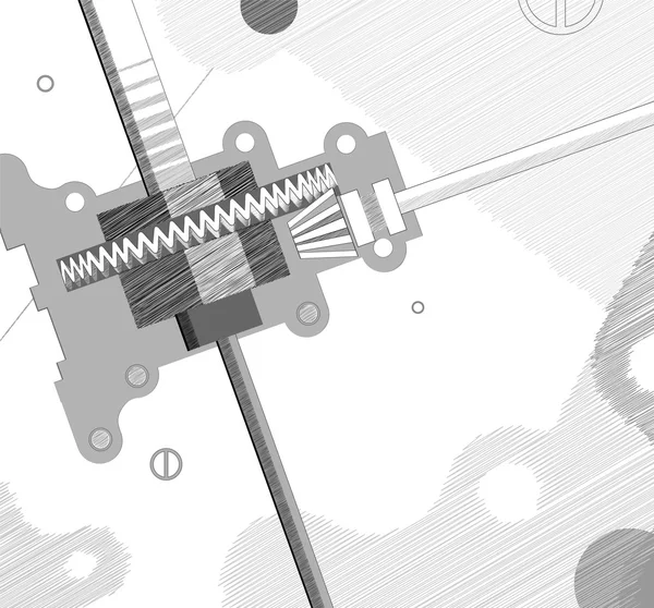 Gearing line drawing — Stock Vector